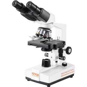 VEVOR Binocular Compound Microscope, 40X-2500X Magnification, Binocular Compound Lab Microscope with LED Illumination, Two-Layer Mechanical Stage