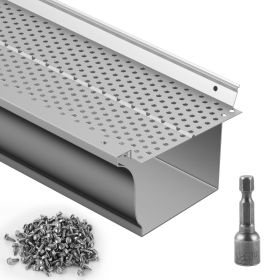 VEVOR Gutter Guard, 5 inch Width, Aluminum Leaf Filter DIY Gutter Cover, 13 PCS 52 ft Total Length