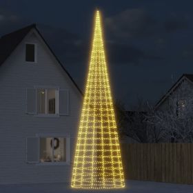 Christmas Tree Light on Flagpole 3000 LEDs Warm White 315"