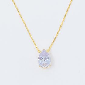 Dream It Solitaire Pendant Necklace (Style: Tear Drop)