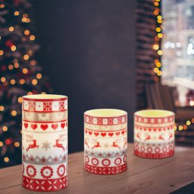 3Pcs/6Pcs/9Pcs quantity options Christmas Flameless LED Candles Deer Flickering Candle Lights Pillar Candles with 3 Lighting Modes Timer Remote C (Quantity: 3Pcs/Set)
